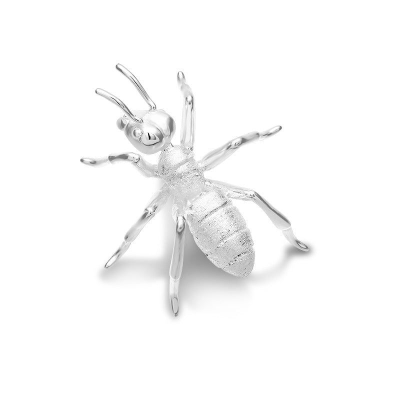 Original natural craftsman S925 sterling silver jewelry creative three-dimensional ant exquisite insect brooch for men and women wholesale-Mix MIx Style