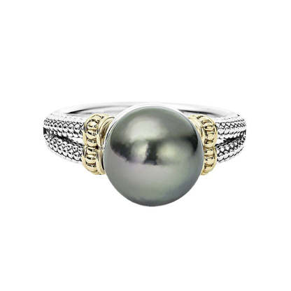 Zhenrong cross-border supply ebay inlaid gray pearl ring European and American wish round plated 925 silver engagement ring-Mix MIx Style