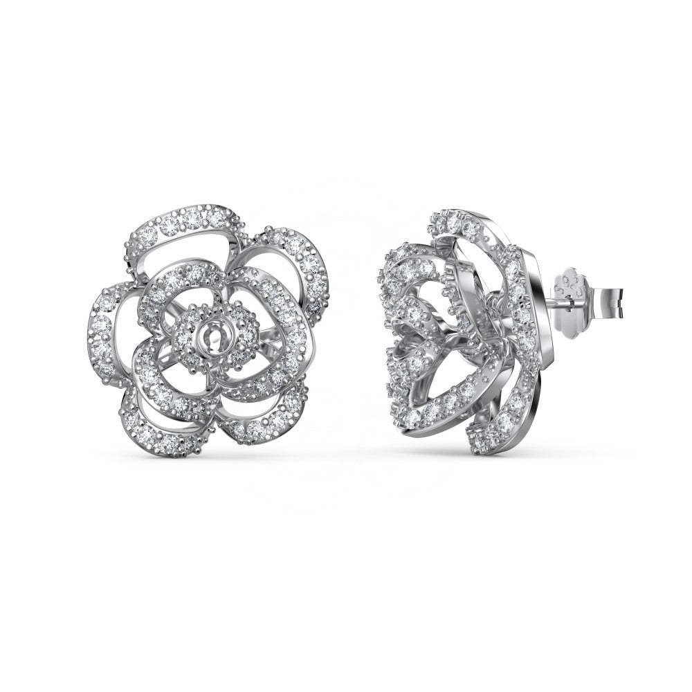 Linlang s925 sterling silver earrings round zirconium full diamond inl