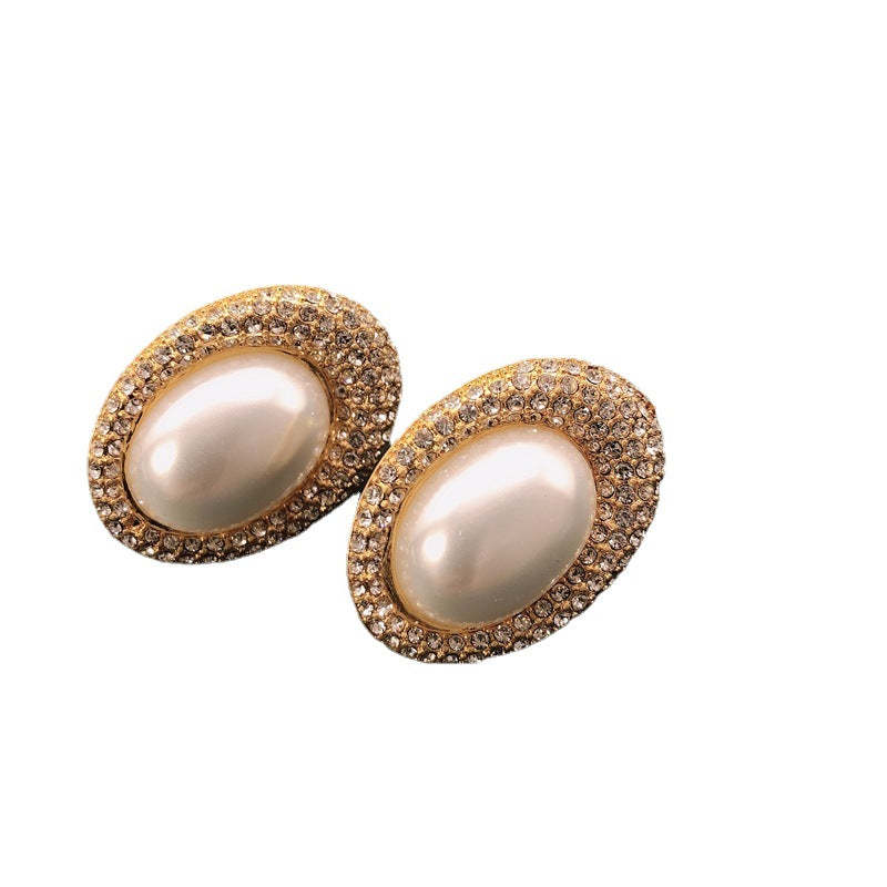 White Elegant Akoya Pearl & Moissanite Diamonds 18k Vermeil Gold Plated Drop Earrings | Mix Mix Style-Mix MIx Style