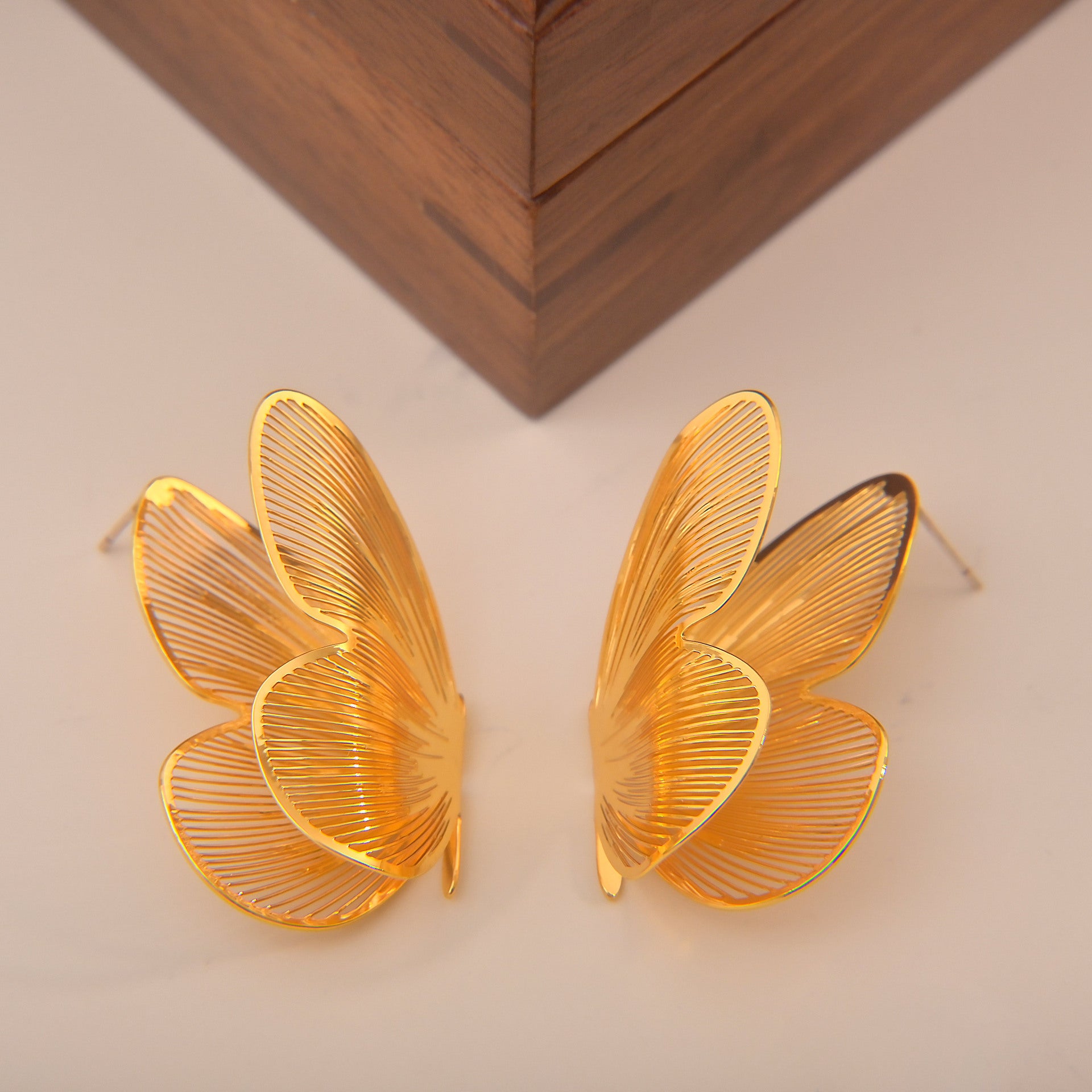 Butterfly Delicate Trendy 18k Vermeil Gold Plated Vintage Retro Stud Earrings | Mix Mix Style-Mix MIx Style