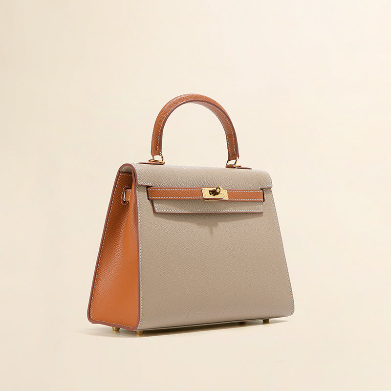 High-quality palm pattern Kelly bag genuine leather women's b new handbag one shoulder messenger-Mix MIx Style