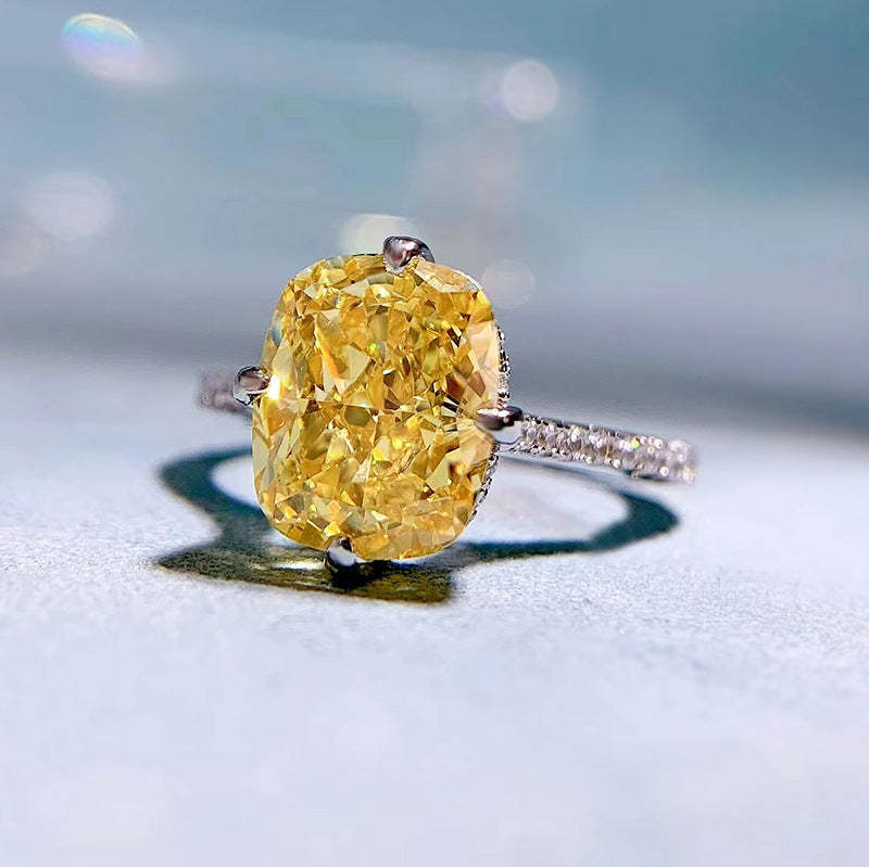 Mujing Jewelry 2023 New S925 3ct Silver Ring Women's 8*10 High Carbon Diamond Ice Flower Cut Fashion Simple Ring Ring-Mix MIx Style