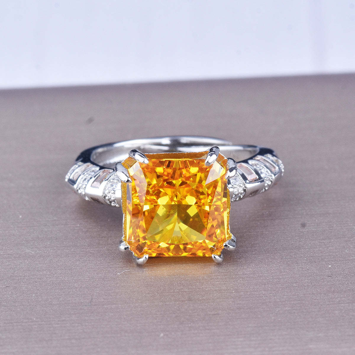 Blue&Red&Purple Classic Vintage Style Solitarie Diamond 4ct Elegant Dainty 18k White Gold Plated Engagement Ring Jewelry | Mix Mix Style-Mix MIx Style