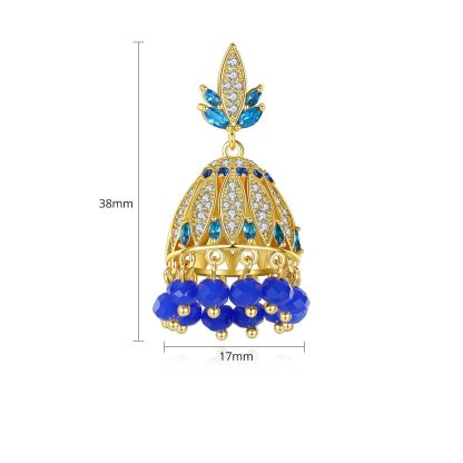 Multicolor Tassel Bell Shaped Moissanite Diamonds Luxury 18k Vermeil Gold Plated Vintage Retro Drop Earrings | Mix Mix Style-Mix MIx Style