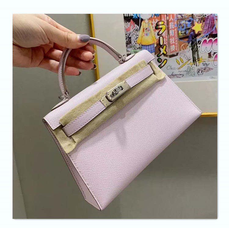 Bubble green 2023 new second generation Kelly bag spring and summer shoulder messenger bag genuine leather women's bag handbag mini bag-Mix MIx Style