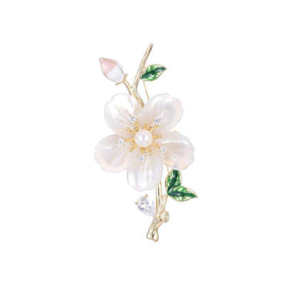 New autumn and winter coat accessories corsage fixed clothing pin high-grade natural mother-of-pearl shell flower brooch-Mix MIx Style