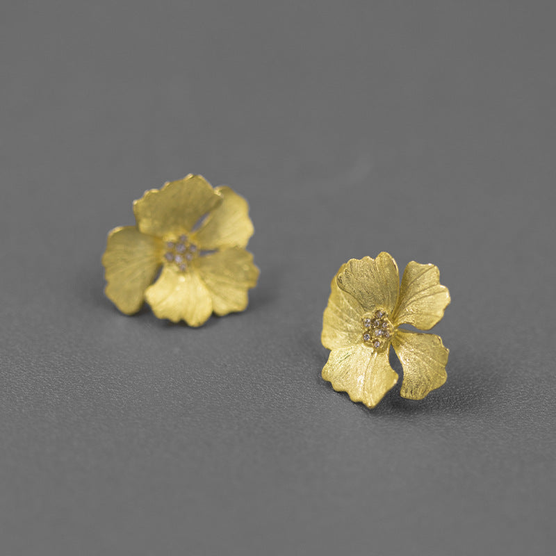 Looking for the original Midsummer Night's Dream sterling silver French new Chinese style high-end peony flower earrings-Mix MIx Style