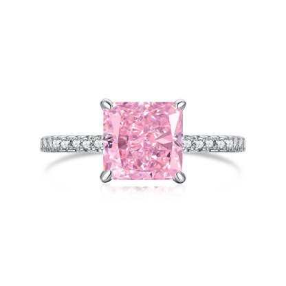 Elegant White Princess Cut Moissanite Diamond 3ct 18k White Gold Plated Engagement Ring | Mix Mix Style-Mix MIx Style