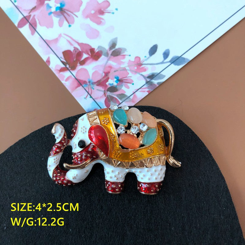 Colorful Diamond drop glaze brooch pin cute animals owl, panda, swan, elephant | Mix Mix Style [Hot Seller]-Mix MIx Style