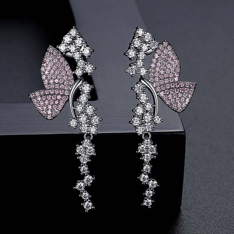 Stars Butterfly Dazzling Trendy Moissanite Diamonds Elegant 18k White 