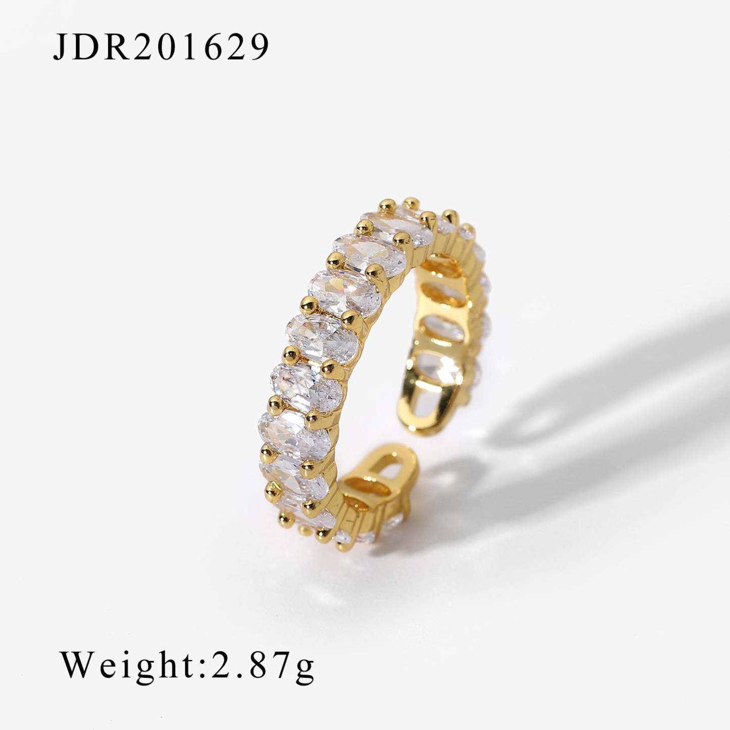 18k Gold Plated High-End Moissanites Opening Ring | Mix Mix Style [Hot Seller]-Mix MIx Style
