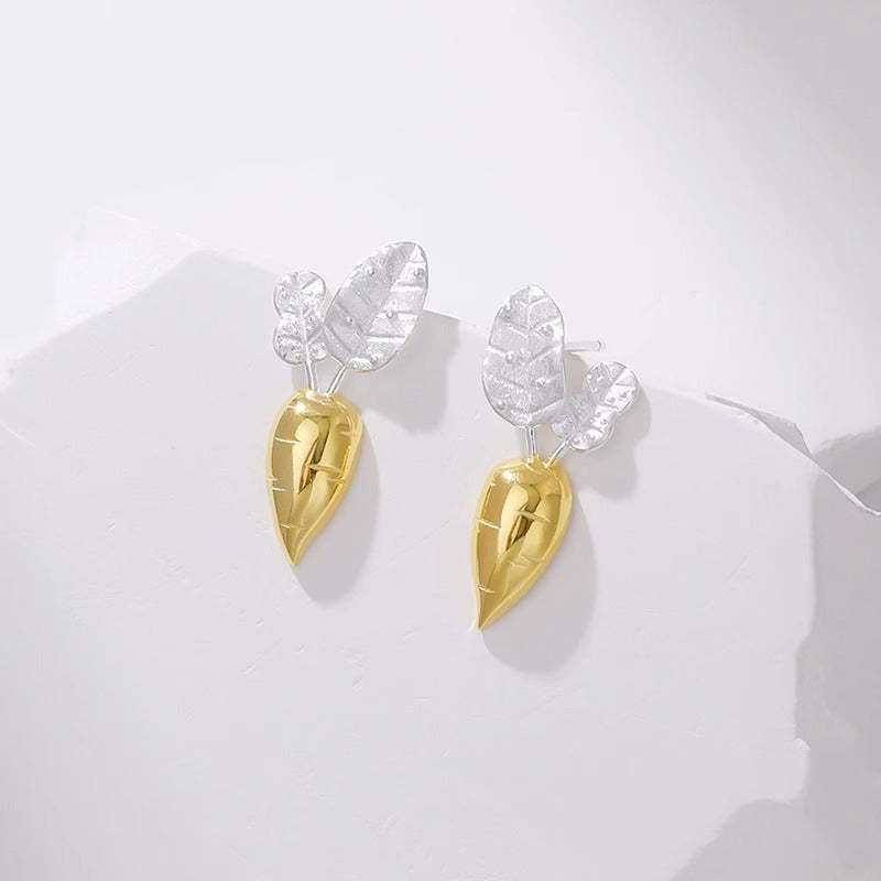 Yuanqi Radish to Childhood Original Design 925 Sterling Silver Exquisi
