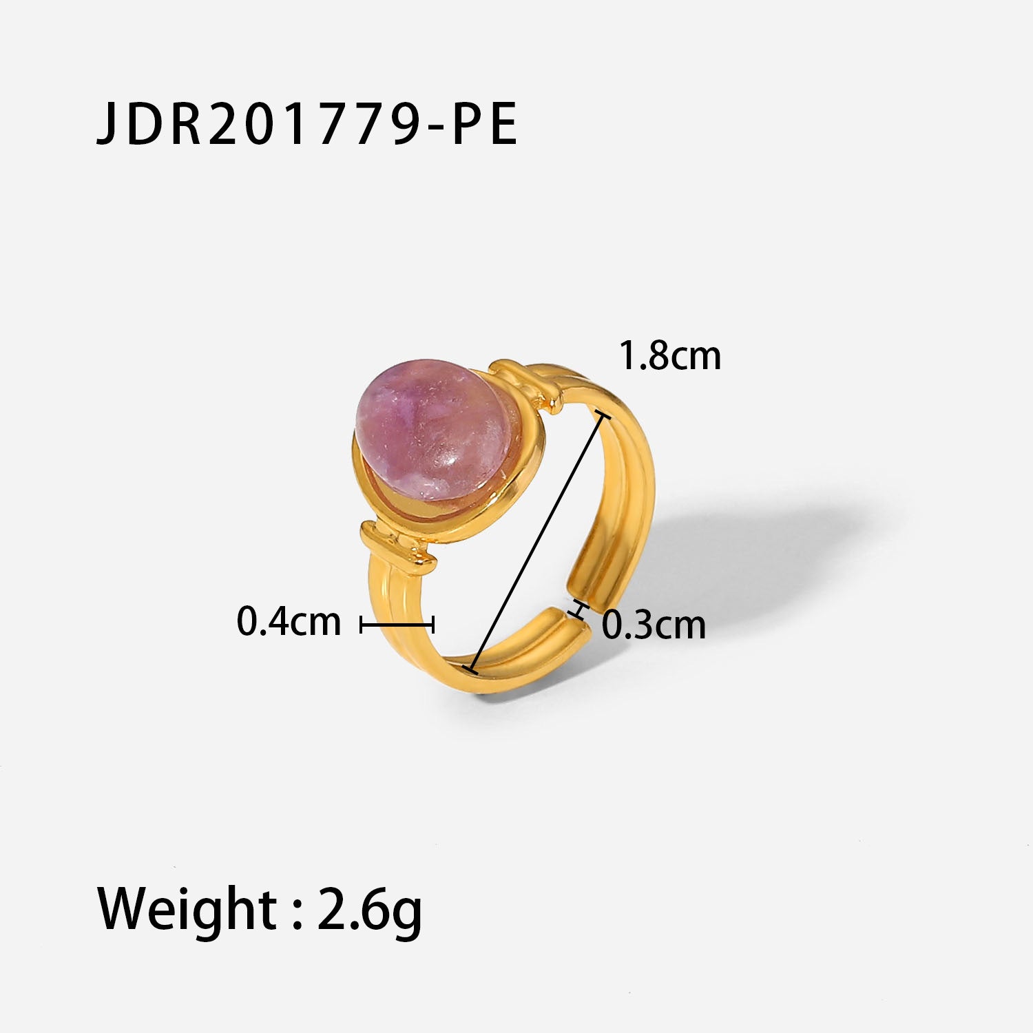 European and American retro stainless steel ring 18k gold plated ring inlaid with malachite jewelry wholesale-Mix MIx Style