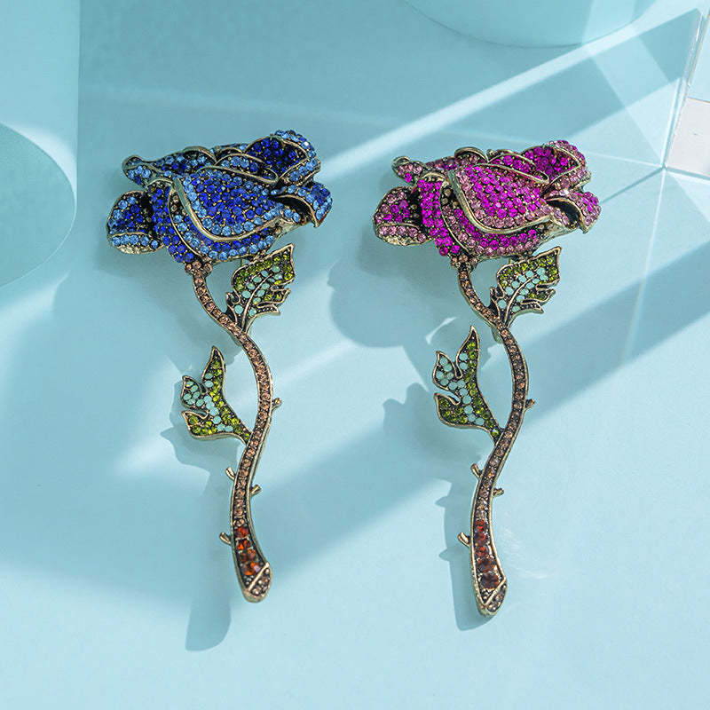 Xiliang Concubine Retro High-end Super Large Full Diamond Crystal Rose Brooch Luxury Heavy Industry Foreign Trade Wholesale Hot Selling-Mix MIx Style