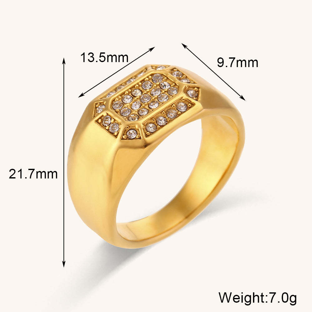 Antique Differents Styles Retro Thick White Diamonds Elegant Luxury 18k Vermeil Gold Plated Ring Jewelry | Mix Mix Style-Mix MIx Style