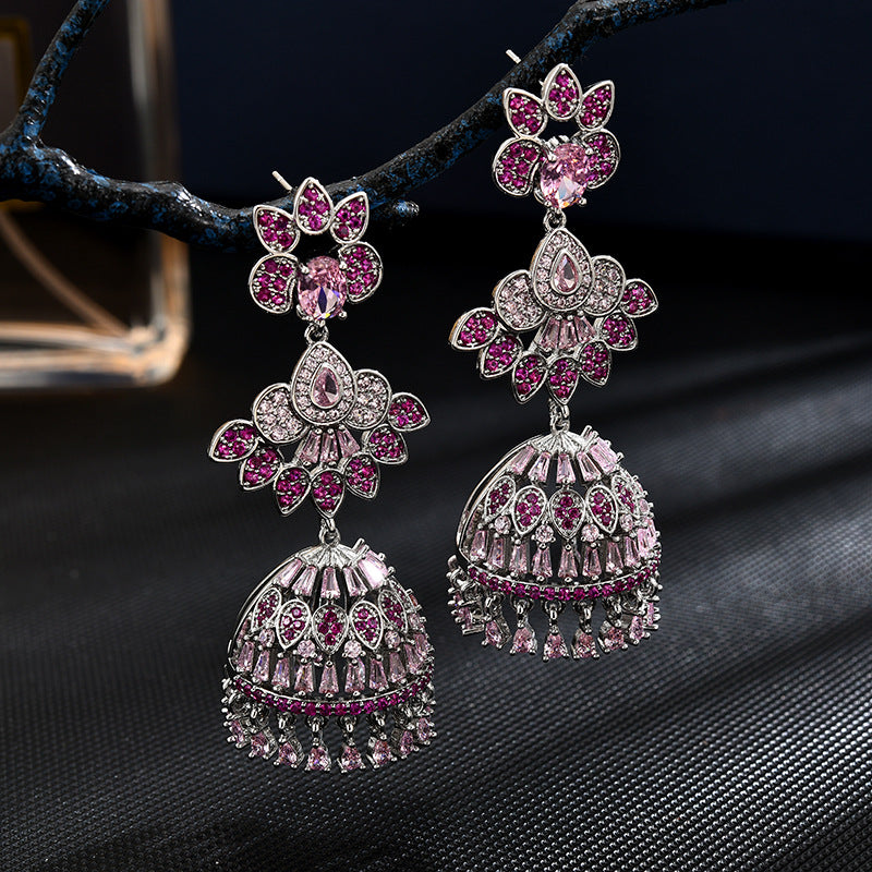 18k White Gold Plated, Moissanite earrings long hollow wind chime earrings Mix Mix Style [Hot Seller]-Mix MIx Style