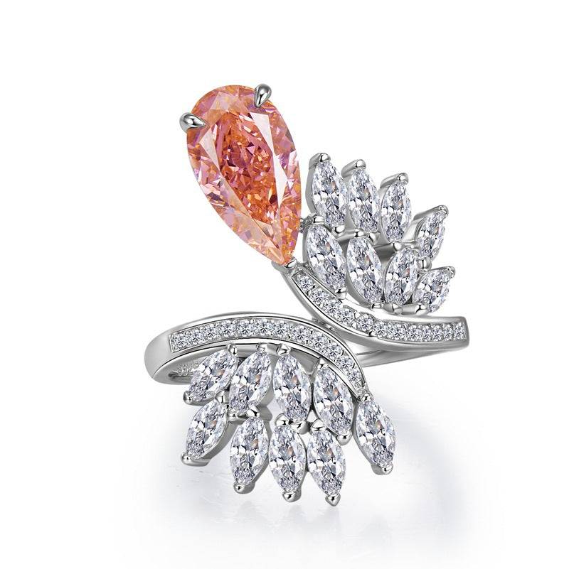 Pink Moissanite Pink Diamond Ring 4ct Wedding Rings Bridal Engagement Jewelry Mix Mix Style [Hot Seller]-Mix MIx Style