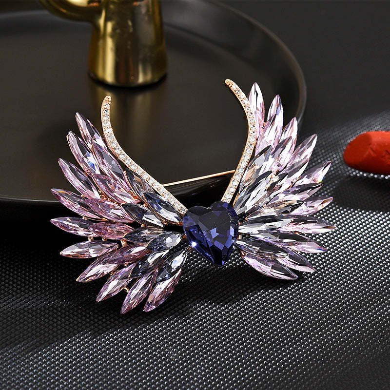 Gradient Crystal Love Angel Wings Wings Brooch Women's Orly Crystal Se