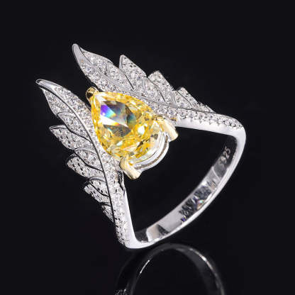Moissanite Diamond Jewelry RingRing 7*10 Personalized Angel Wings Women’s Textur-Mix MIx Style