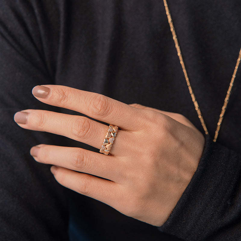 Sterling silver love ring S925 silver European and American light luxury temperament fashion niche brushed ring wholesale-Mix MIx Style
