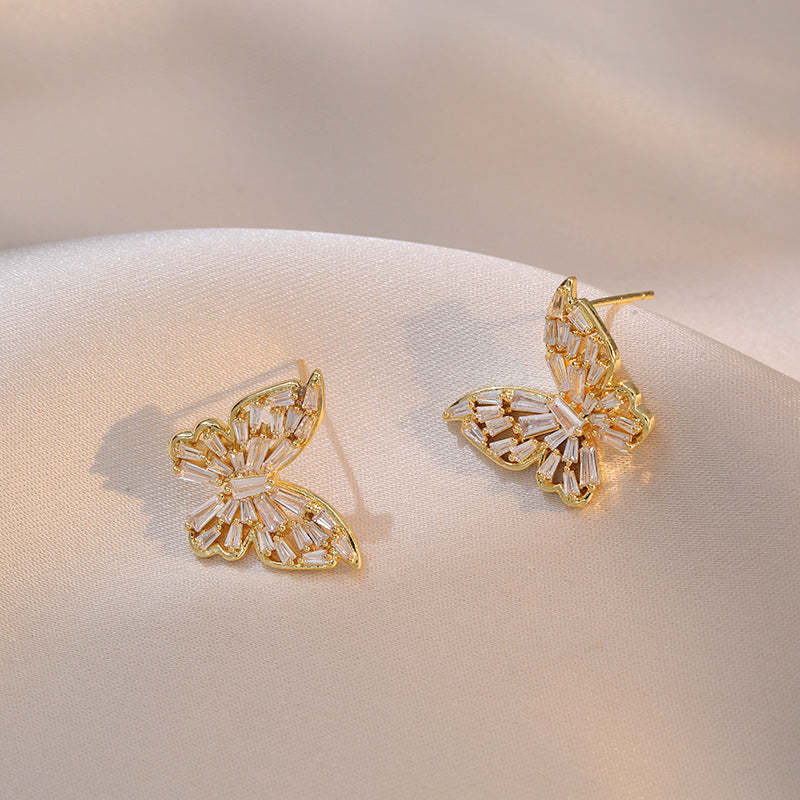 Butterfly Necklace Earrings Set New Design 18K Gold Plated Crystal Jewelry Mix Mix Style [Hot Seller]-Mix MIx Style