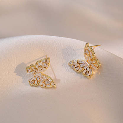 Butterfly Necklace Earrings Set New Design 18K Gold Plated Crystal Jewelry Mix Mix Style [Hot Seller]-Mix MIx Style