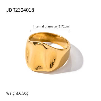 INS Internet celebrity trend 18K gold exaggerated version of stainless steel closed ring European and American light luxury high-end jewelry wholesale-Mix MIx Style