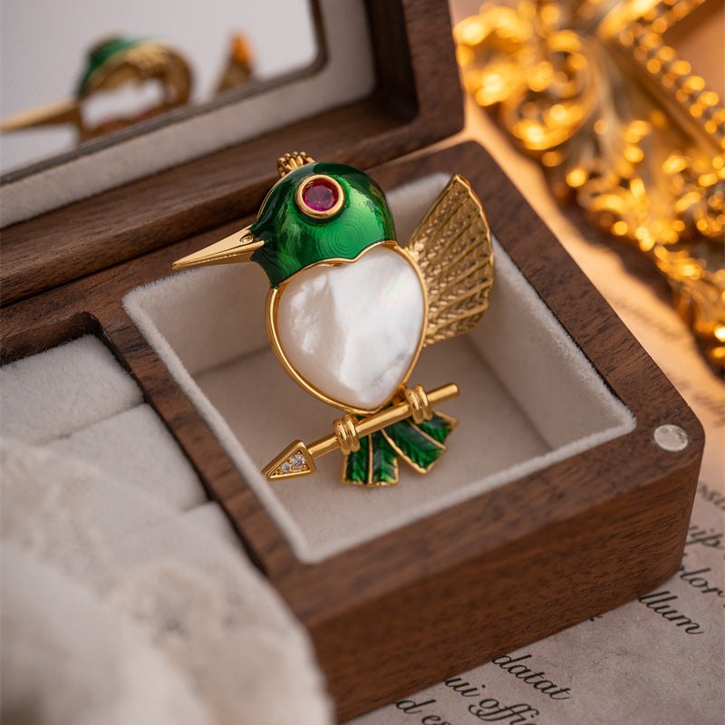 Natural pearl brooch female fritillary flowers fresh pastoral style 2024 spring and summer corsage high-end temperament clothing-Mix MIx Style
