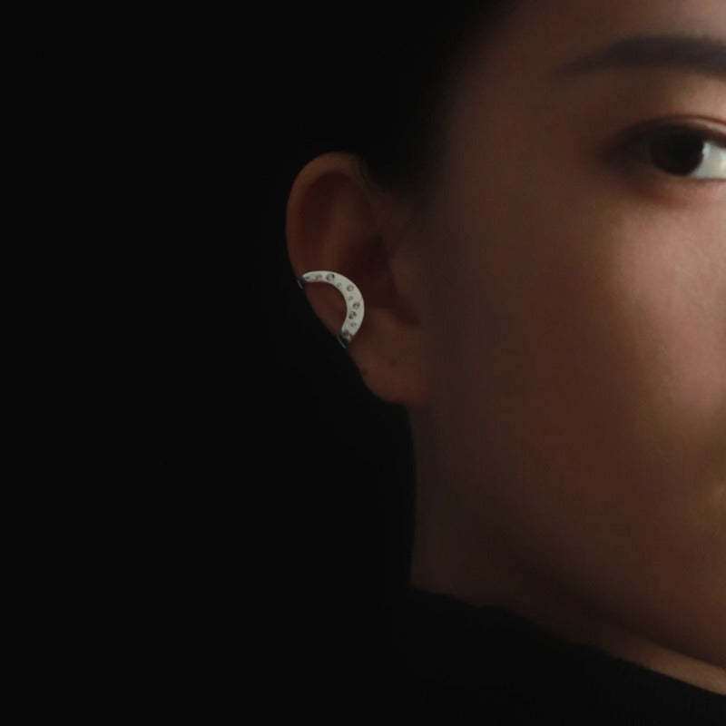 Looking for original corner sterling silver Nordic style simple neutral handsome ear bone clip no ear piercing high-end earrings-Mix MIx Style