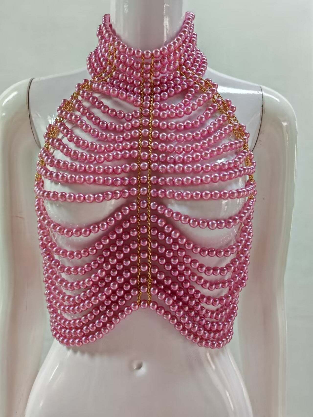 European and American cross-border hot-selling pile collar pure hand-woven adjustable small vest for women-Mix MIx Style