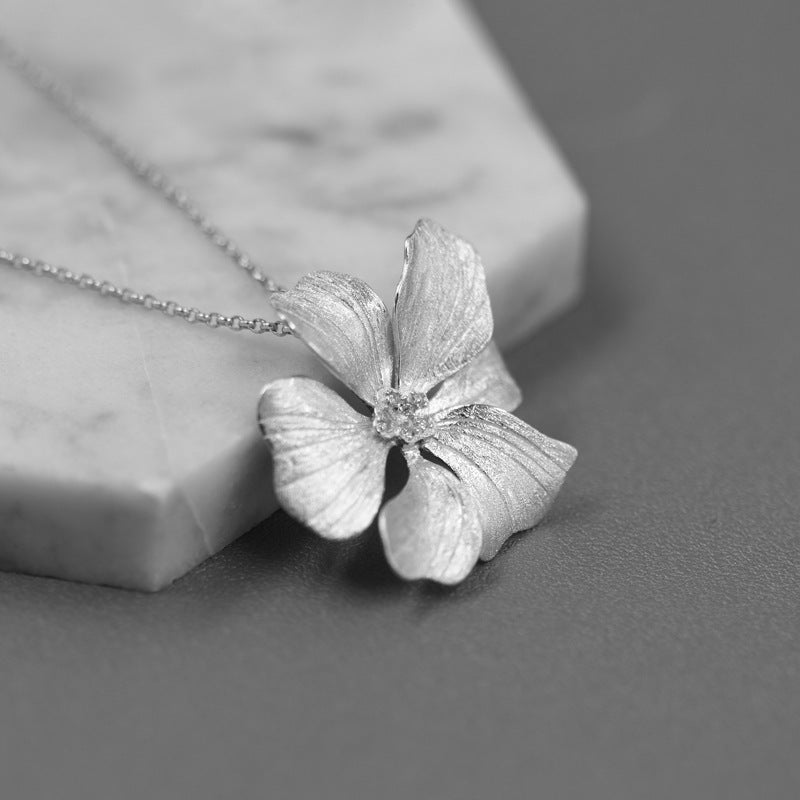 Gold Flower Vintage Classic Pendant Diamond Luxury 18k Gold Plated Necklace Jewelry | Mix Mix Style-Mix MIx Style