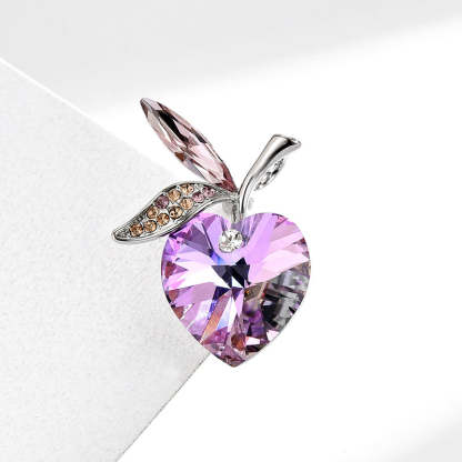 INS new sweet pure cute love Austrian crystal cherry elegant exquisite brooch coat accessories female-Mix MIx Style