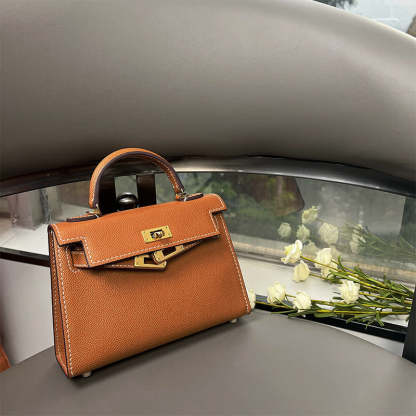 The second generation of Kelly bag women's mini leather bag  handbag high-quality messenger bag | Mix Mix Style [Hot Seller]-Mix MIx Style