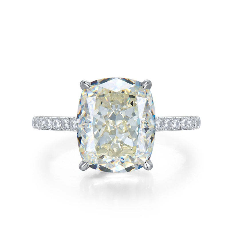 Mujing Jewelry 2023 New 925 Silver High Carbon Diamond Ring 10*12 White G Color Luxury European and American Style Live Streaming Hot Sale-Mix MIx Style