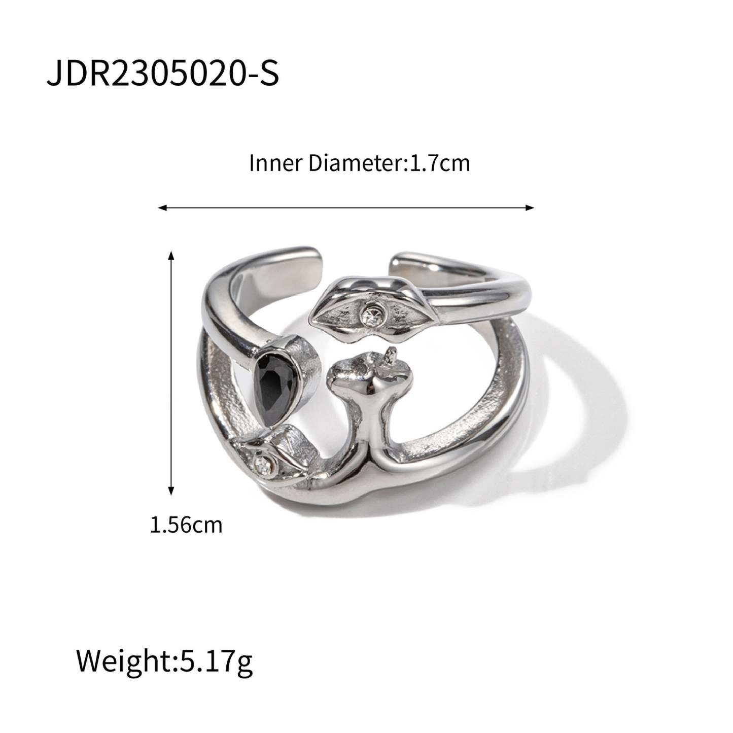 Irregular Natural Gem 18K Gold Plated and Silver Open Ring | Mix Mix Style [Hot Seller]-Mix MIx Style