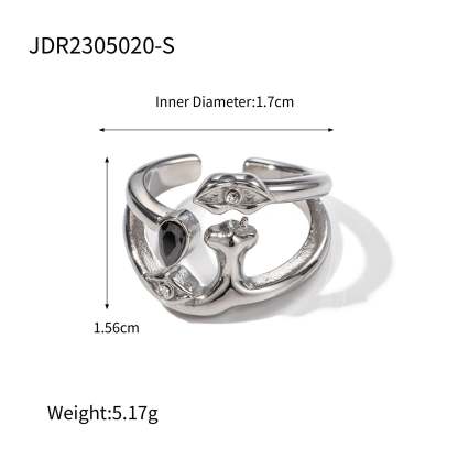 Irregular Natural Gem 18K Gold Plated and Silver Open Ring | Mix Mix Style [Hot Seller]-Mix MIx Style