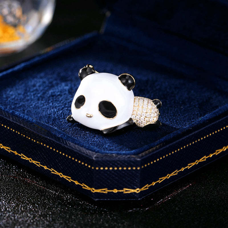 Multi-purpose clothing cardigan fixed clothes pin female niche temperament creative design cute panda small brooch-Mix MIx Style