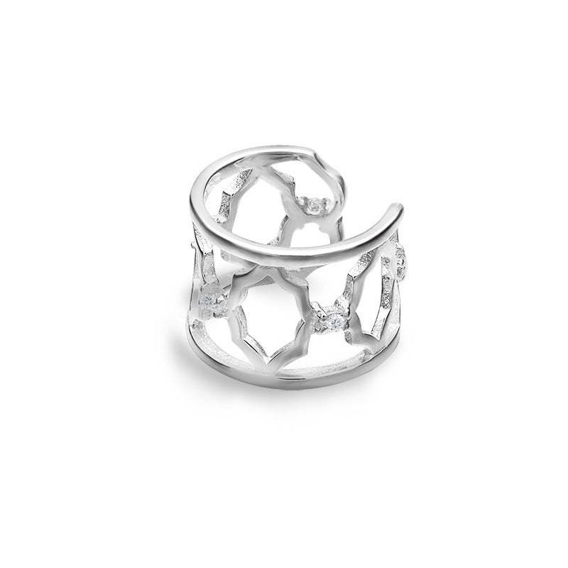 Looking for original Yuyin S925 sterling silver Suzhou Garden Begonia window lattice Chinese style and national trend ear bone clip without pierced ears-Mix MIx Style