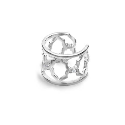 Looking for original Yuyin S925 sterling silver Suzhou Garden Begonia window lattice Chinese style and national trend ear bone clip without pierced ears-Mix MIx Style