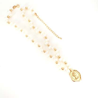 Akoya Pearl sterling silver necklace 925 silver women's necklace Vintage | Mix Mix Style [Hot Seller]-Mix MIx Style