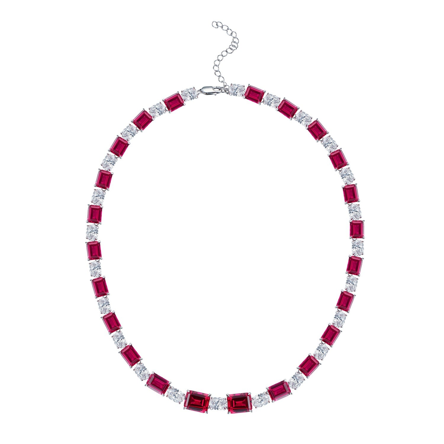 Red Vintage Pendant Radiant Cut Diamonds Elegant 18k Gold Plated Necklace Jewelry | Mix Mix Style-Mix MIx Style