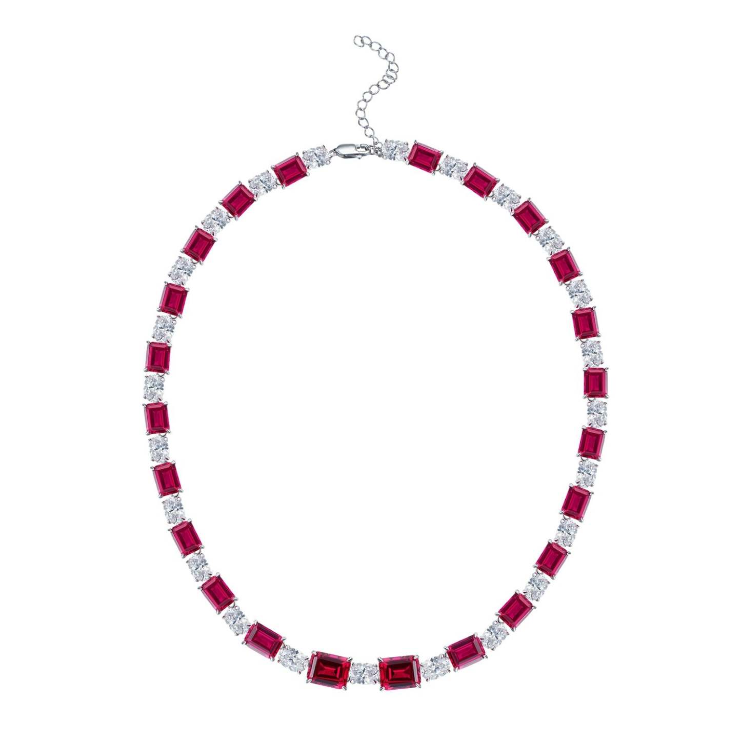 Red Vintage Pendant Radiant Cut Diamonds Elegant 18k Gold Plated Necklace Jewelry | Mix Mix Style-Mix MIx Style