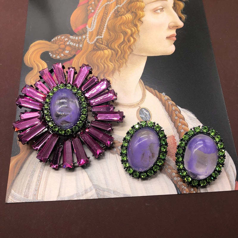 Irregular Pur Retro Pendant White Pear Cut Diamond Luxury 18k Vermeil 