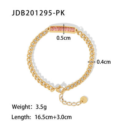 Moissanite Diamonds 18K Gold Plated and Silver Chain Bracelet | Mix Mix Style [Hot Seller]-Mix MIx Style