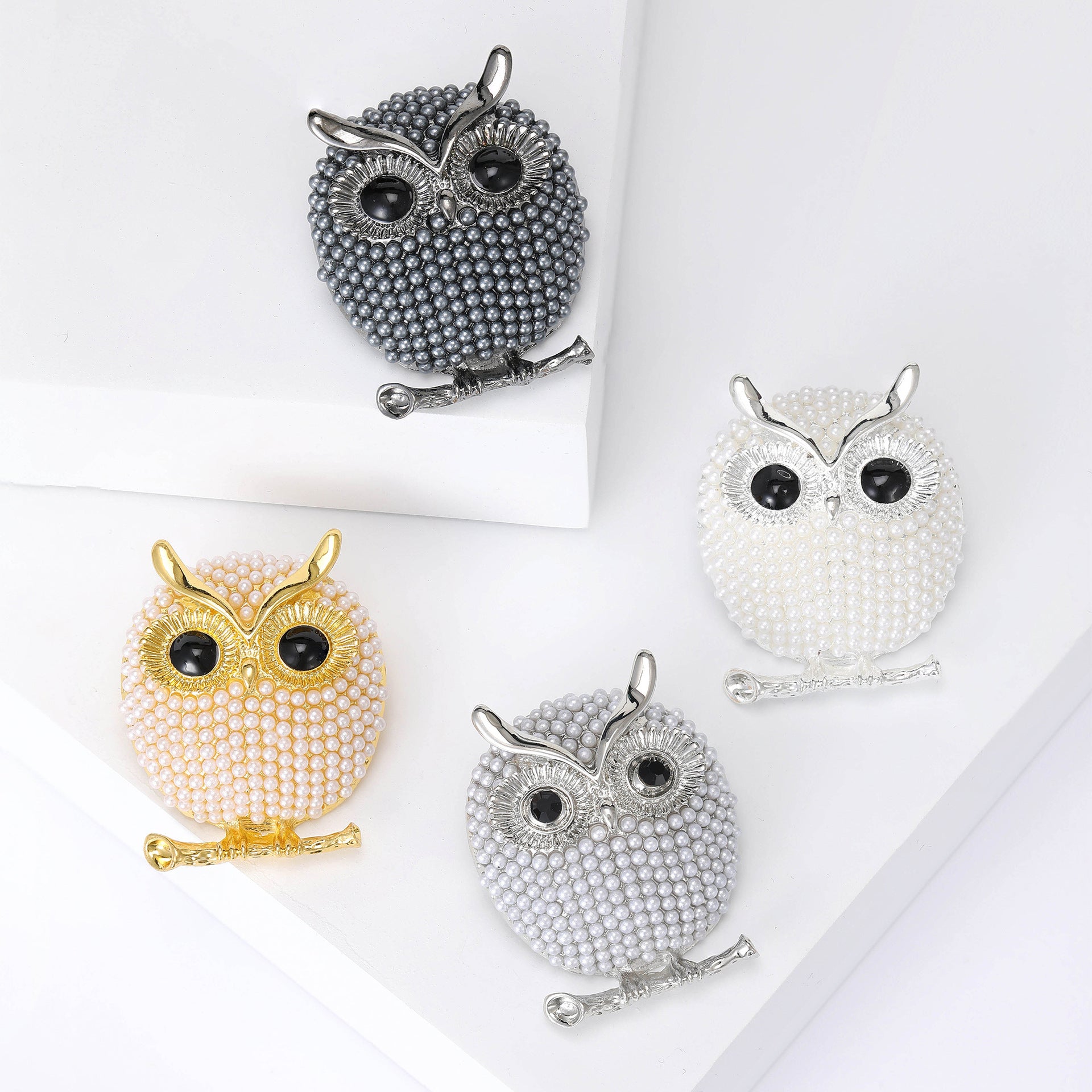 Beautiful Saltwater Pearls Vintage Owl Cute Brooch Vintage Jewelry | Mix Mix Style [Hot Seller]-Mix MIx Style