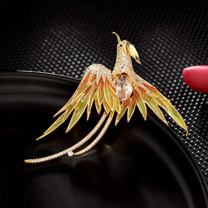 Light luxury high-end Chinese style phoenix brooch women's elegant coat corsage accessories 2022 autumn and winter new clothing-Mix MIx Style