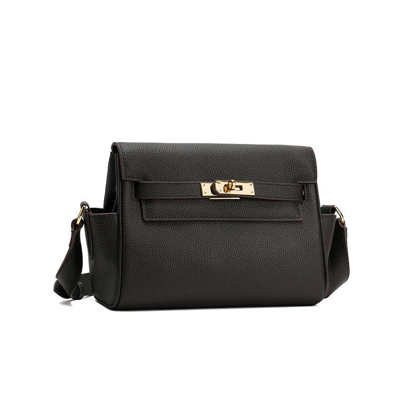 Genuine leather women's bag H's new postman Kelly bag first layer cowhide TOGO lock shoulder messenger bag fashionable and versatile-Mix MIx Style