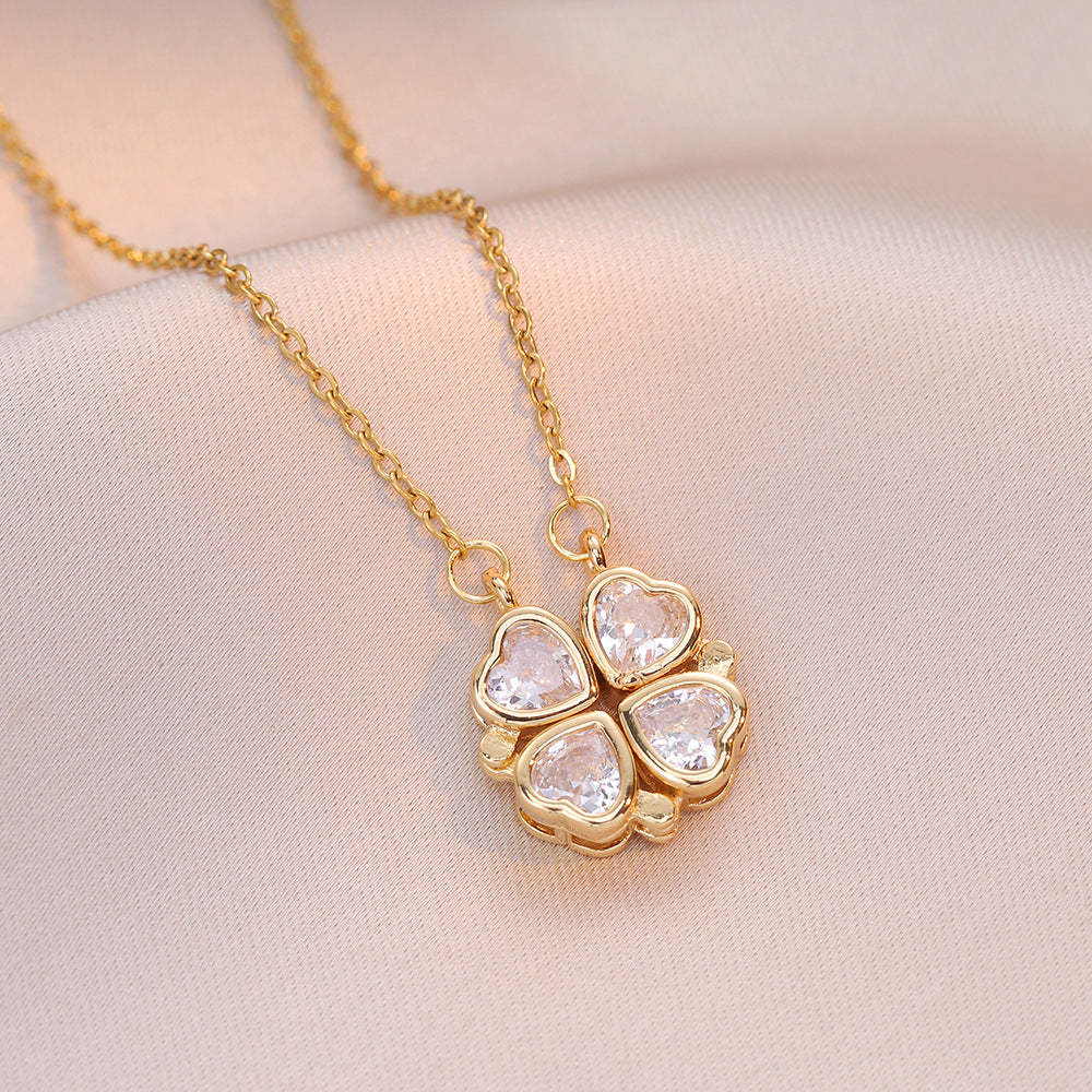 Colored gemstones necklace four-leaf flower necklace Mix Mix Style [Hot Seller]-Mix MIx Style