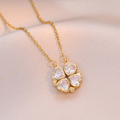 Colored gemstones necklace four-leaf flower necklace Mix Mix Style [Hot Seller]-Mix MIx Style